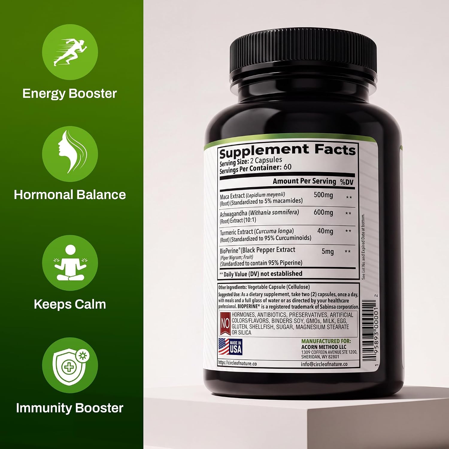 Maca Root, Ashwagandha, Turmeric Curcumin with Bioperine - Image 8