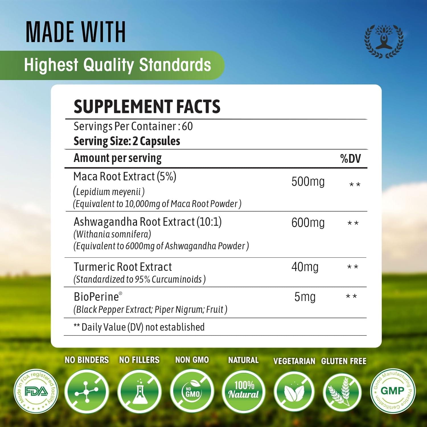 Maca Root, Ashwagandha, Turmeric Curcumin with Bioperine - Image 5