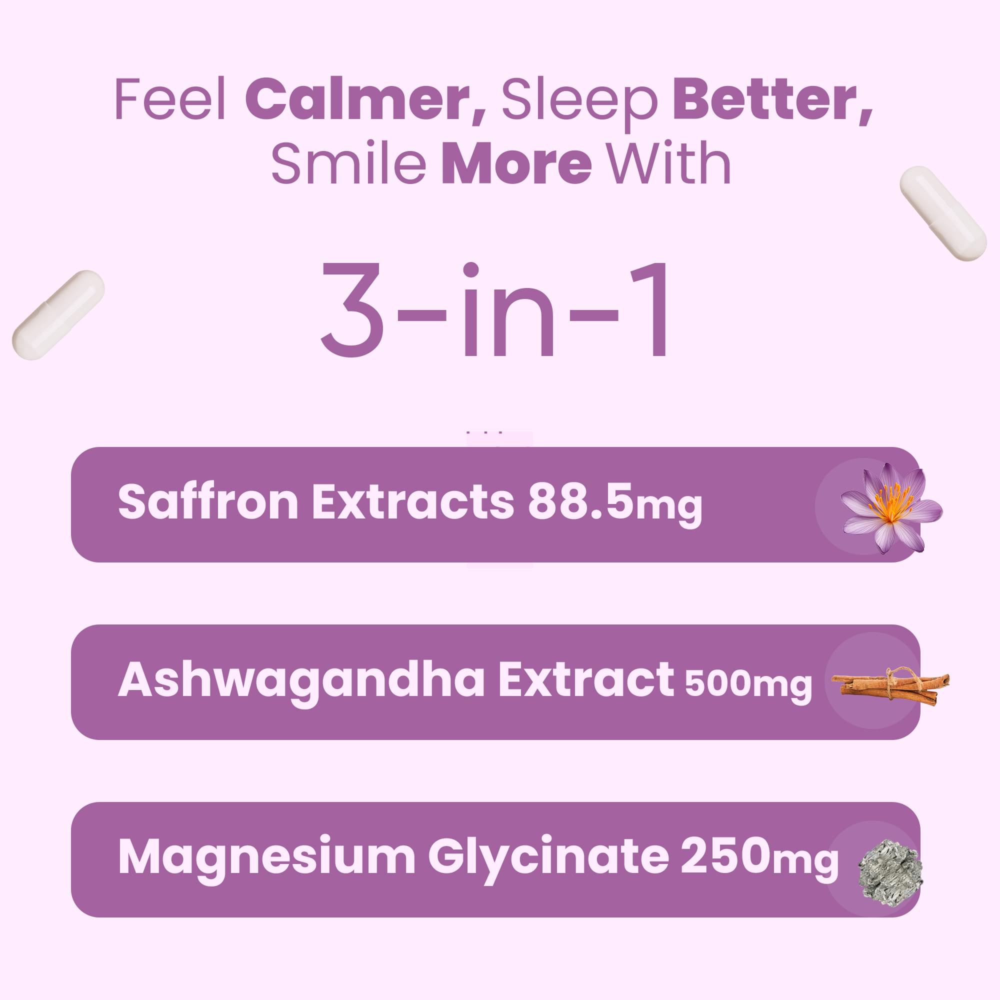 Saffron Extract 88.5 mg with Ashwagandha & Magnesium - Image 3