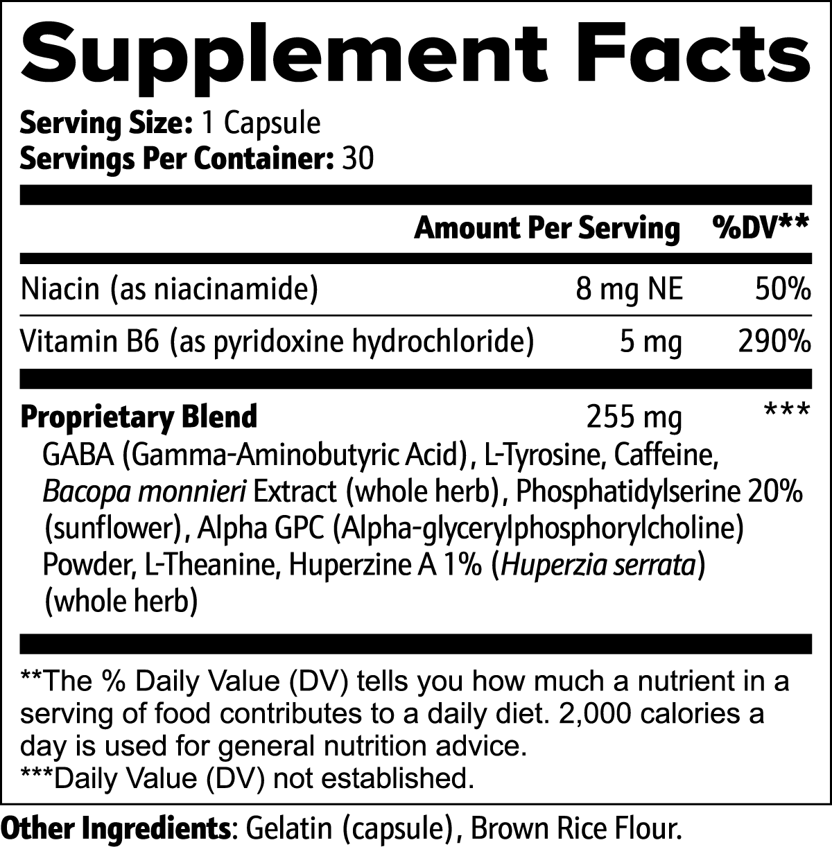 Cognitive Support, Natural Brain Function Supplement with Niacin - Image 2
