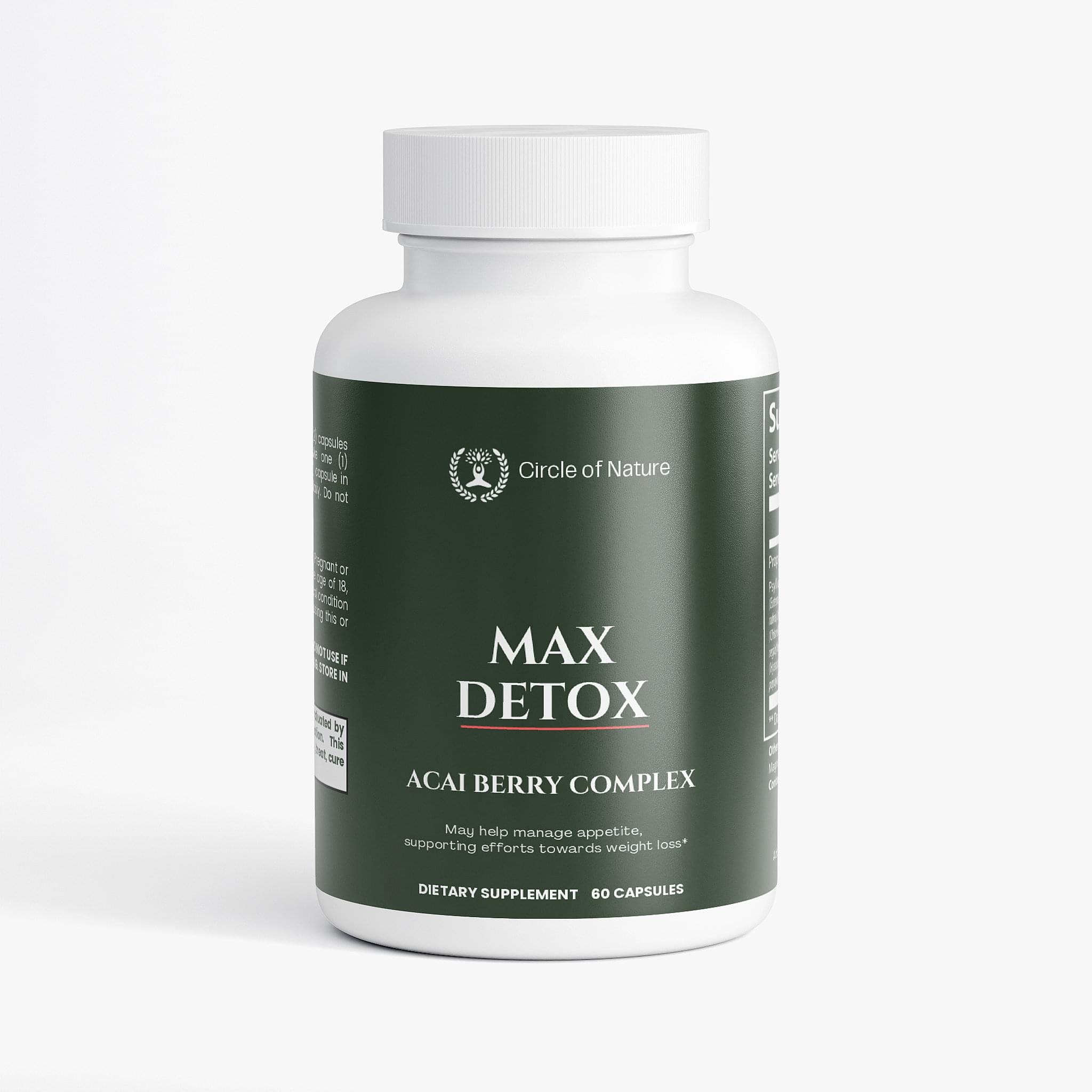 Max Detox Acai Berry Complex with Psyllium, Chlorella & Detox Support
