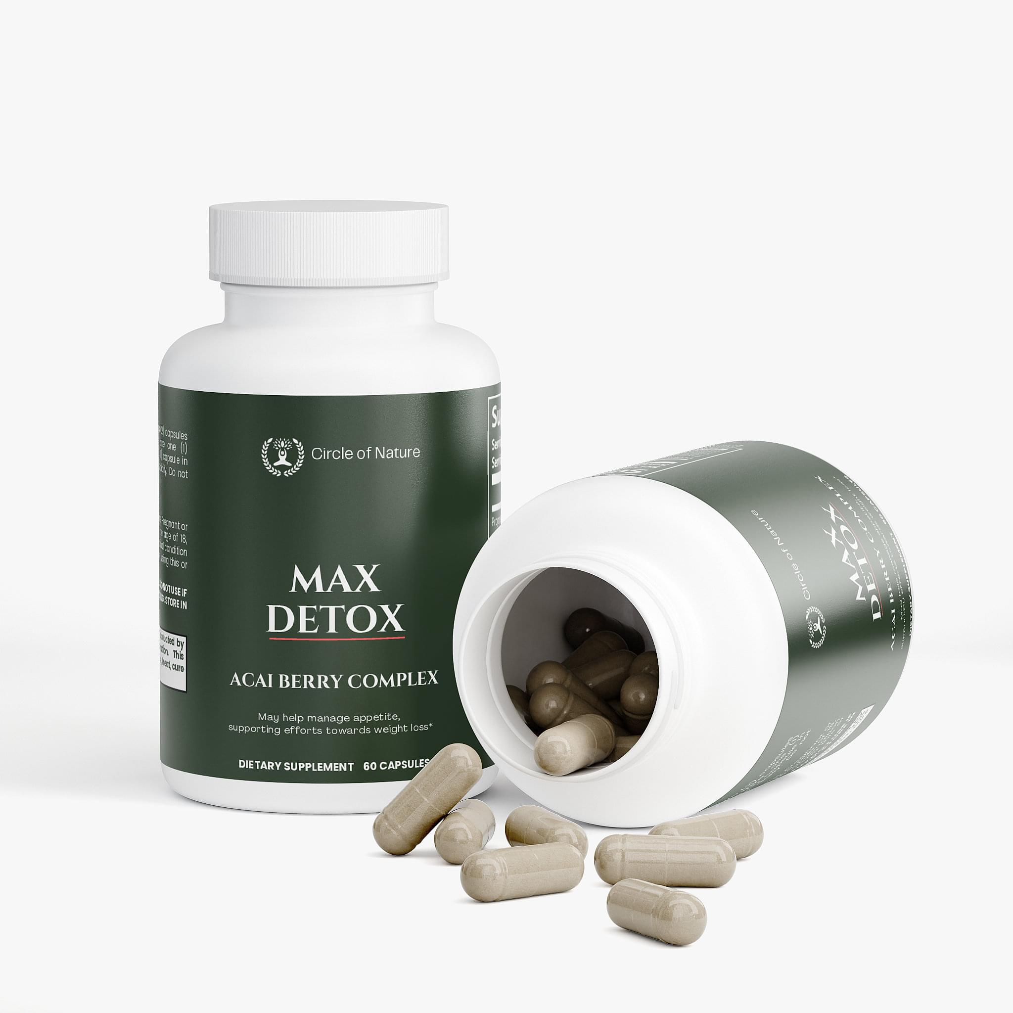 Max Detox Acai Berry Complex with Psyllium, Chlorella & Detox Support - Image 3